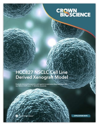 CrownBio Application Note: HCC827 NSCLC Cell Line Derived Xenograft Model