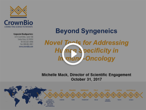 Beyond Syngeneics - Crown Bioscience Inc webinar