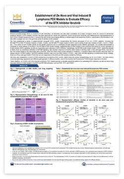 CrownBio 2017. Poster B59: Clinically Relevant DLBCL PDX Models for BTK Inhibitor Testing