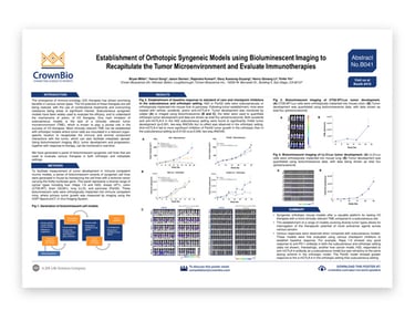 AACR-NCI-EORTC Poster B041: Imaging Orthotopic Syngeneic Models