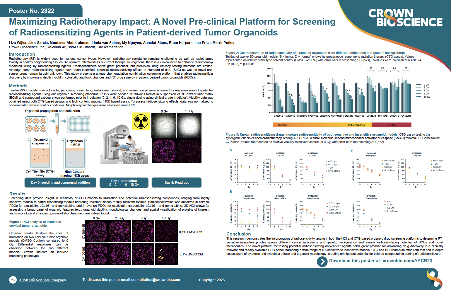 AACR 2023 Posters 2822: Maximizing Radiotherapy Impact: A Novel Preclinical Platform for Screening of Radiosensitizing Agents in Patient-derived Tumor Organoids