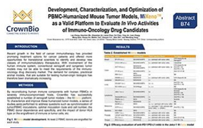 AACR17 New Horizon B74: Characterization of PBMC Humanized Models for I/O Studies